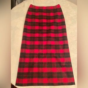 🖤Nine & Co Buffalo Check Plaid Skirt Maxi Wool Blend, Size 10